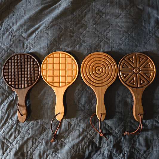 11 inch Grooved Pattern Round Spanking Paddle -BDSM Play-